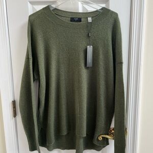 Cashmere Tahari Forest Green Crew Neck Sweater